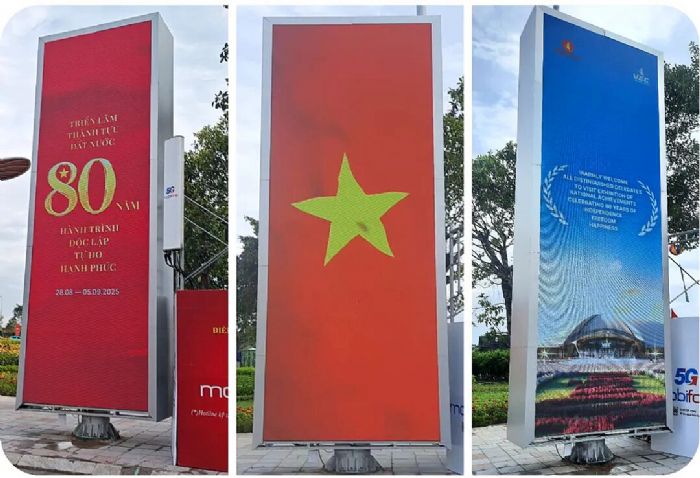 凱視達點亮越南國慶盛典,總面積4000㎡多塊大屏閃耀成就展會!